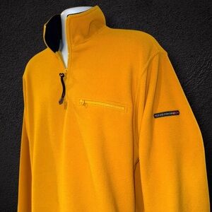 IZOD PerformX Quarter Zip Fleece Pullover Yellow Men’s Size Medium